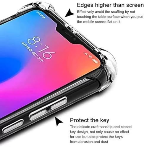 Image of BOXXO Flexible Back Cover for Mi Redmi 8 | Back Cover Transparent Clear Shockproof Case Four Corner Protection | Slim Protective Mobile Phone Cover for Mi Redmi 8