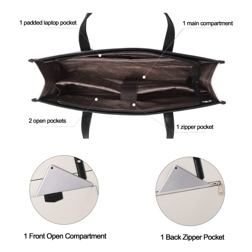 CLUCI Laptop Tote Bag for women 15.6 inch Computer Briefcase Leather Work Shoulder Bags Handbag for Office,School,Travel4