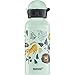 SIGG Jungle TZZ Kinder Trinkflasche (0.4 L), schadstofffreie Kinderflasche mit auslaufsicherem Deckel, federleichte Trinkflasche aus Aluminium, Grün