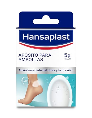 Hansaplast Apósito para ampollas grandes, ideal para ampollas en el talón, apósitos adhesivos, alivio inmediato del dolor y la presión, adhesión extrafuerte, impermeable, 5 unidades
