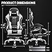 GTPLAYER Gaming Chair, Computer Chair with Footrest and Lumbar Support, Height Adjustable Game Chair with 360°-Swivel Seat and Headrest and for Office or Gaming (Pearl White)