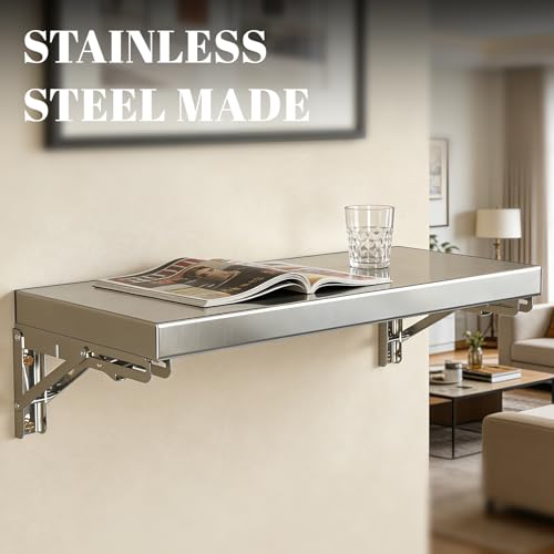 Étagère murale robuste haute capacité de charge inox pour cuisine