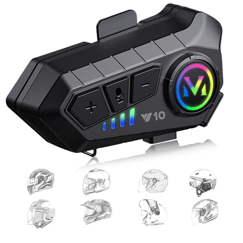 Image of Sounce Bluetooth Motorcycle Helmet Headset with Dual Phone Connection, Wireless 5.3, Hands-Free Calling, Music & GPS Navigation Support, IP67 Waterproof, Universal Helmet Compatibility for Android