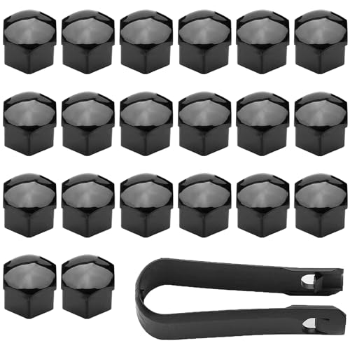 20 Pièces Cache Ecrou Roue Voiture Universel, Capuchon d'écrou de Roue 21mm, Cache Boulon de Pneu Hexagonaux, Ecrou Antivol Universel avec Outil de...