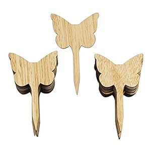 DOITOOL Green Decor 30pcs Wooden Bamboo Plant Labels Nursery Garden Flowerpot Plant Sign Shape Plant Labels Inserted Tags Stakes Sticks for Flowers Vegetables Seedlings Chalkboard Signs