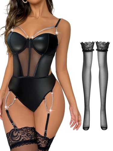 Lingerie Galbante Anti-Complexes : Body Teddy Jarretelles à Armatures pour Silhouette Sublime