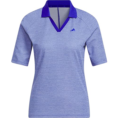 adidas Women's Ultimate365 Tour No Show Half Sleeve Golf Polo Shirt, Lucid Blue, S