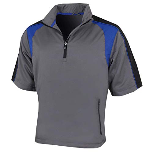 Proquip Golf Mens Zephyr Wind Shirt - Pewter/Black/Surf - S