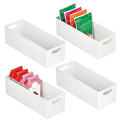 mDesign Plastic Kitchen Organizer Storage Bin with Handles for Pantry