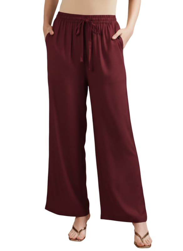 Oxinexx Soft & Comfortable Rayon Palazzo Pants for Women Relaxed Loose Fit Trendy Wide Leg Palazzo for Office, College, Tr... - Review, Price and Buying Guide