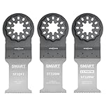 Smart Starlock 3 Piece Multi-Tool Blade Kit – Professional Series | Rapid Wood, Fine Tooth & Bi-Metal Blades | Compatible with Starlock Fitment Multi-Tools