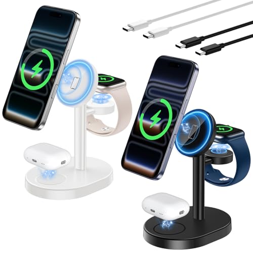 Station de charge sans fil 3 en 1 Hevanto - Finition magnétique premium bicolore