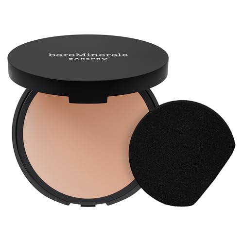 bareMinerals BAREPRO 24HR Skin-Perfecting Powder Foundation - Matte Pressed Powder Foundation Full Coverage with Plant-Based Squalene, Talc-Fee Pressed Powder Compact, Oil Control, Vegan