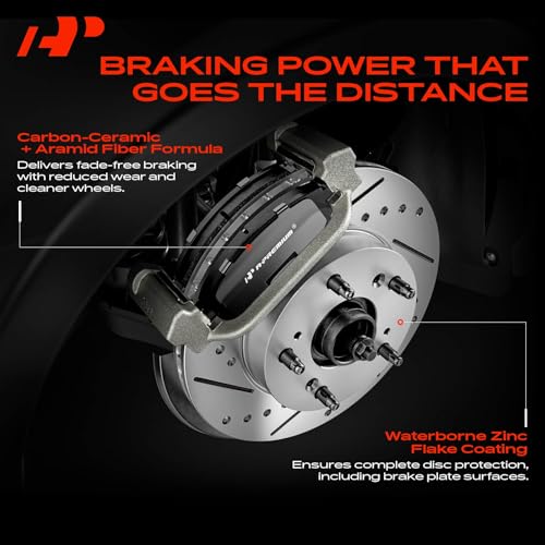 Image of A-Premium 11.81 inch (300mm) Front Brake Rotors & Ceramic Pads Kit, 6-Pack
