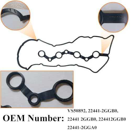 Image of 22441-2GGB0 VS50892 Valve Cover Gasket Set Fit for 2015-2020 Hyundai Sonata Santa Fe 2.0L 2.4L, Engine Cylinder Valve Cover Gasket for 2016-2020 Kia Sorento Optima 2.0L 2.4L Replace OE# 224412GGB0