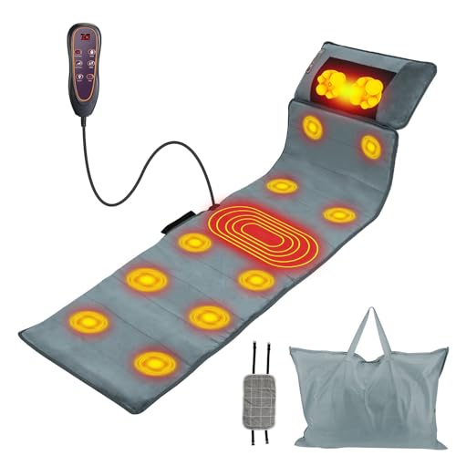 KOCASO Full Body Electric Massage Mat,Heat Vibration Massage Pad Cushion