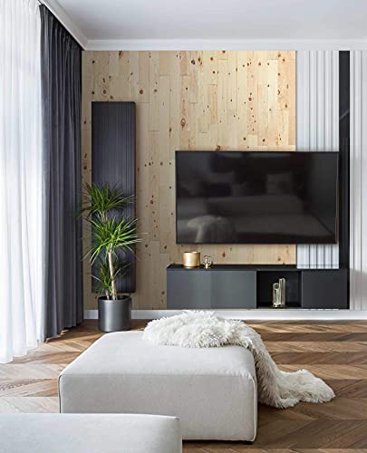 wodewa Wandverkleidung Holz selbstklebend 3D Echtholz Zirbe 1m² Wandpaneele Moderne Wanddekoration Holzverkleidung Holzwand Wohnzimmer Küche Schlafzimmer