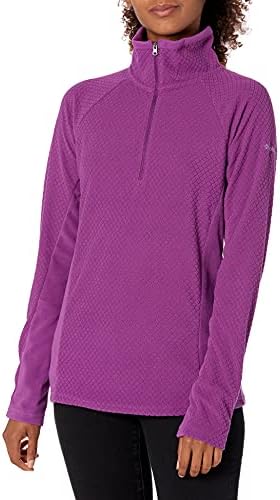 Columbia Women's Glacial IV Print Half Zip, Plum Quilt Pattern, X-Small