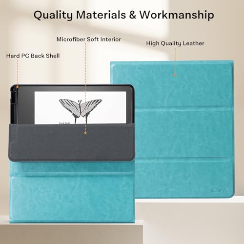 Image of CoBak Case for Tablet Reader - All New PU Leather Cover with Auto Sleep Wake Feature for Tablet Reader 10.2 inch 2022 & 2024 Released with Pen Holder (not Compatible with Remarkable),MintGreen