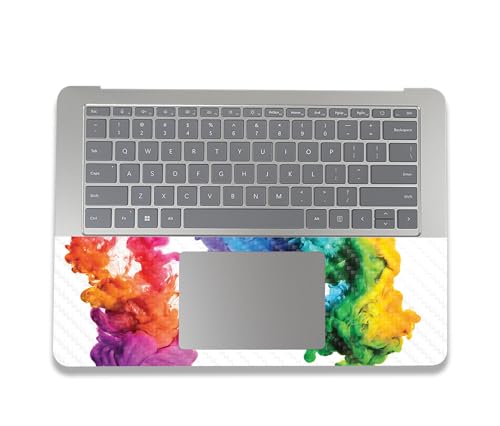 Image of MightySkins Carbon Fiber Skin Compatible with Microsoft Surface Laptop Studio 2 (2023) Full Wrap Kit - Aqua Paint | Protective, Durable Textured Carbon Fiber Finish | Easy to Apply | Made in The USA