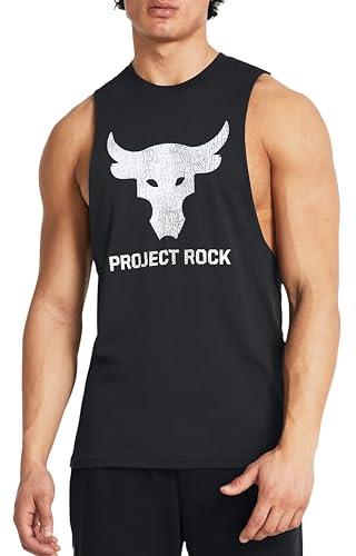 Under Armour Men's Project Rock Brahma Bull Tank Top Tee Shirt 1373787 (US, Alpha, Small, Regular, Regular, Black - 004), Black