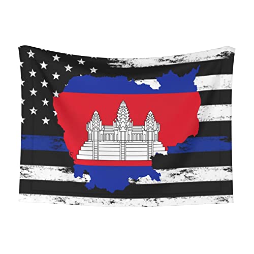 Flag Map of Cambodia Soft and Cozy Pet Blanket for Dogs and Cats - Versatile and Comfortable Medium