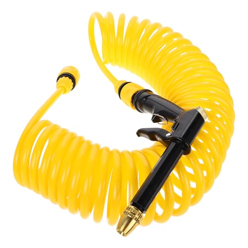 ZUNOXAZ 伸縮式スプリングウォーターホース 家用洗車ツール 多機能ノズル付き 絡まり防止設計 コンパクト収納可能 芝生 園 車用節水ホース