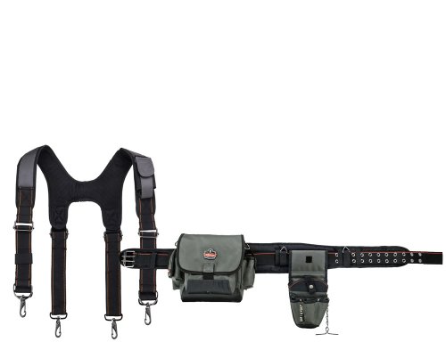 🔥 Ergodyne Arsenal 5506S Tool Rig Set, XL-Includes Tool Belt, 2 Pouches, Padded Suspenders