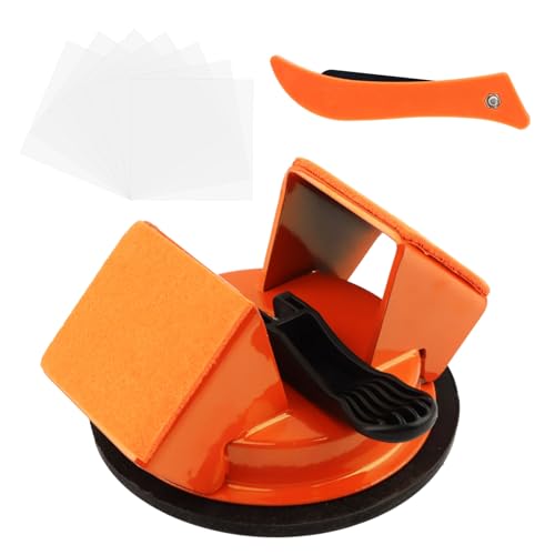 TAZXRVMKL Floor Gap Fixer Tool, Laminate and Vinyl Flooring Tool for Fix Gaps, Heavy Duty 45°Striking Surface Floor Gap Repair Kit with 1 Grout Tool Knife, 2 Thick Pads & 3 Thin Pads