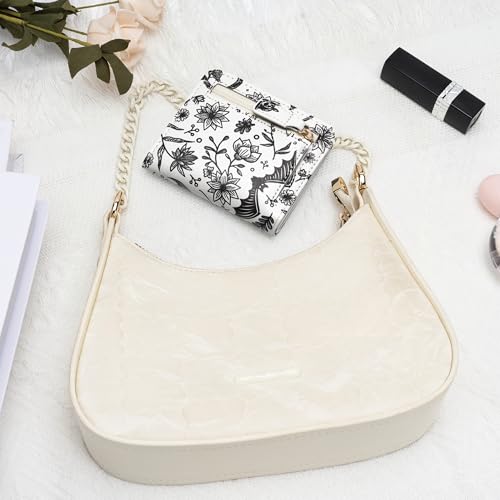 Image of Gostwo Small Wallet for Women, Slim Bifold Credit Card Holder, Compact RFID Blocking Cash Wallet, Billfolds Thin Leather Zipper Pocket, Mini Wallet Gift for Ladies Teen Girls Travel with ID Window