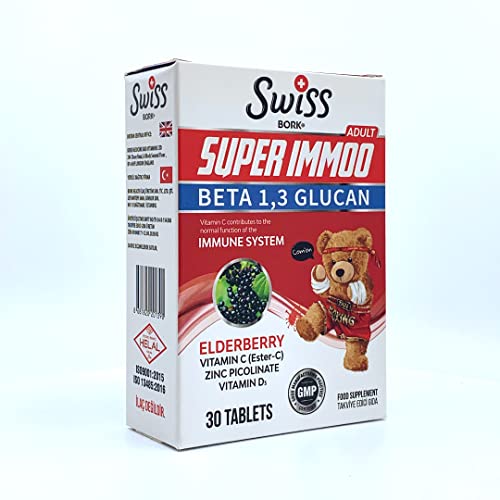 SWISS BORK Elderberry, Zinc & Vitamin C Supplement - Strengthen Year-Round Immunity, Ideal for Wellness & Defense – Your Essential Vegan Defense Boost Supplement - 30 Tablets (Halal)