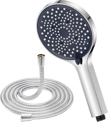 Allzbst 6 Spray Modes High Pressure Handheld Shower Head Upgraded 5 Inches Premium Chrome Showerhead with 59 Inches Stainless Steel Hose for Low Water Pressure