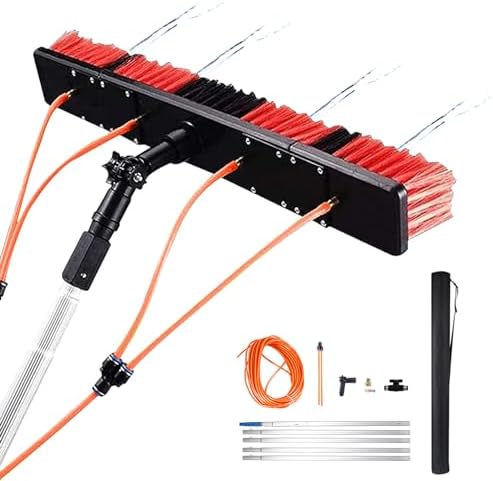 Telescopic Water Window Cleaning Kit, Adjustable Brush Head, Extendable Pole 3-12m for Solar Panel and Roof Cleaning, Professional Cleaning Tool