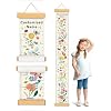 Personalized Name Growth Chart for Wall, Flower Birds Canvas Height Chart for Kids Baby Child Toddler Boys Girls, Canvas&Wood Growth Chart for Wall Room Nursery Decor,Easy Care