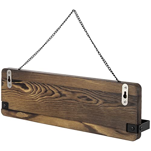 Mygift Rustic Burnt Wood Wall Mounted Sunglasses Storage Holder, Eyewear Hanging Display Organizer Rack With Cursive Sunglasses Lettering, Set Of 2 #TOP6