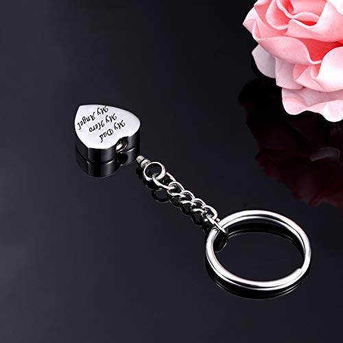 Norya Cremation Urn Keychain Keepsake Stainless Steel Memorial Ashes Keyring2