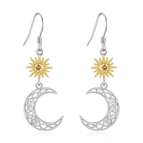Boucles d'oreilles lune et soleil argent : le cadeau idéal pour femme