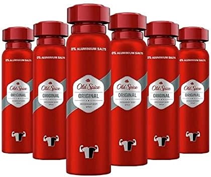 Old Spice Oryginalny dezodorant w sprayu do ciała, dezodorant w sprayu bez aluminium dla mężczyzn, 6 sztuk (6 x 150 ml)