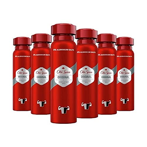 Old Spice Oryginalny dezodorant w sprayu do ciała, dezodorant w sprayu bez aluminium dla mężczyzn, 6 sztuk (6 x 150 ml)