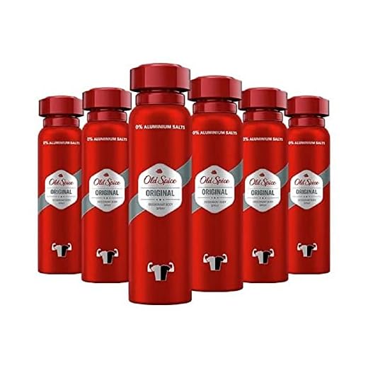 Old Spice Original Deodorant Body Spray, deodorant spray utan aluminium för män, 6-pack (6 x 150 ml)