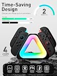 i-Blason Charging Dock for Nintendo Switch 2 Joycon Controller, [7 Adjustable RGB Lighting] [Magnetic Design] 4 in 1 Fast Charger Station for Switch 2 Joycon with LED Indication & Type-C Charger Cable