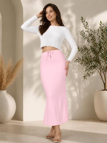 Image of Stretchable Saree Shapewear Petticoat for Women,Skirts for Women,Smooth Curve 4-Way Stretch Fish Cut Peticote Innerwear,Shape Wear Dress for Saree
