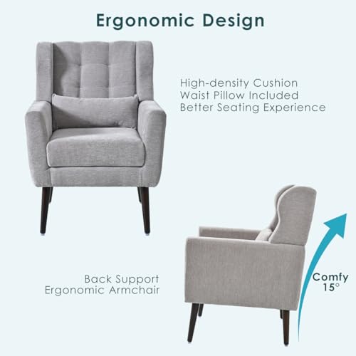 Sillón Moderno Chenille Plegable Gris miniatura 6