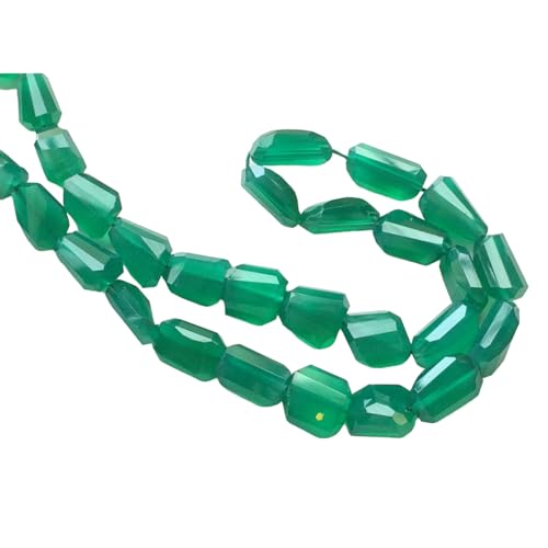 Onyx vert pour bijoux d'exception : perles tumbles à facettes de qualité supérieure pour collier - 2