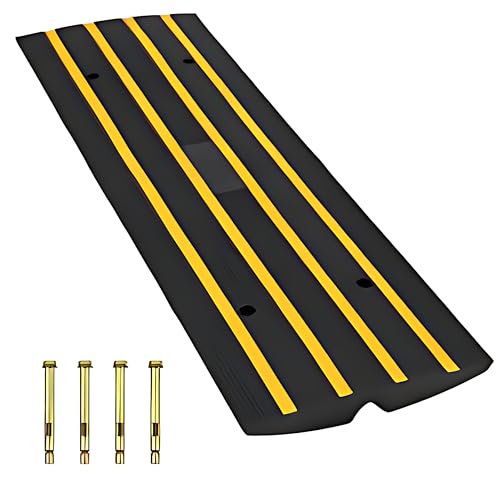 Garvee 48 Inch Lane Ramp 1 Pack Made of Recycled Rubber, Sturdy Rubber Ramp for Cars Maximum Weight Capacity 110,000 Lbs, Safe Garage Access Solution.
