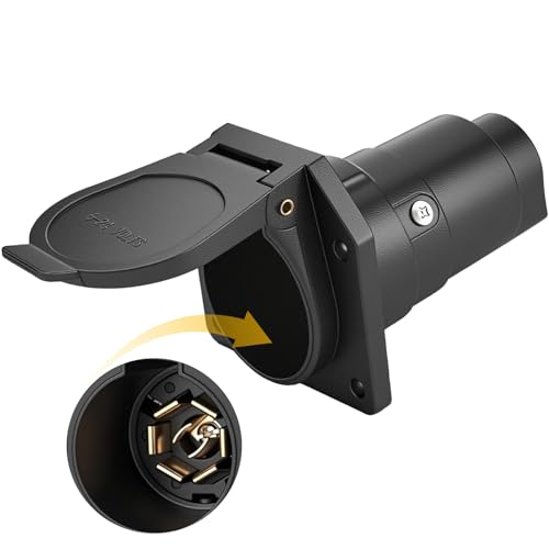 PKDOAX 7 Pin Trailer Blade Connector Socket ，Vehicle Side Female End 7 Way Trailer Plug Socket Splice 6-24V for Trailer Tow Hitch Car RV Boat Truck
