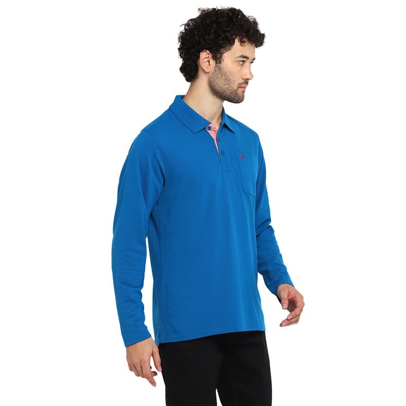 Image of AMERICAN CREW Full Sleeves Polo Collar T-Shirt with Pocket for Men