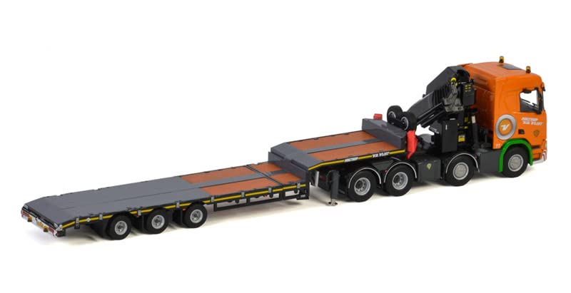 WSI SCANIA&TRAILER&CONTAINER ONE セット Tadano Scania XT with Nooteboom 4-axle semi low loader