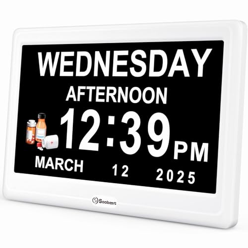 Soobest 12 Inch Dementia Digital Clock for Seniors Extra Large Electric