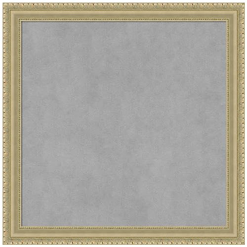 Amanti Art Champagne Framed Magnetic Board 23x23 Medium Vision Board for use with Magnets, 100% Metal Sheet to Display Items as Office Decor or for Home Organization in mudroom, Kitchen or Kids Room